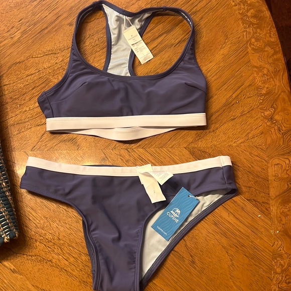 Roaming River Sporty Back Bralette & Banded Hipster Bikini Set XS NWT - Picture 3 of 3